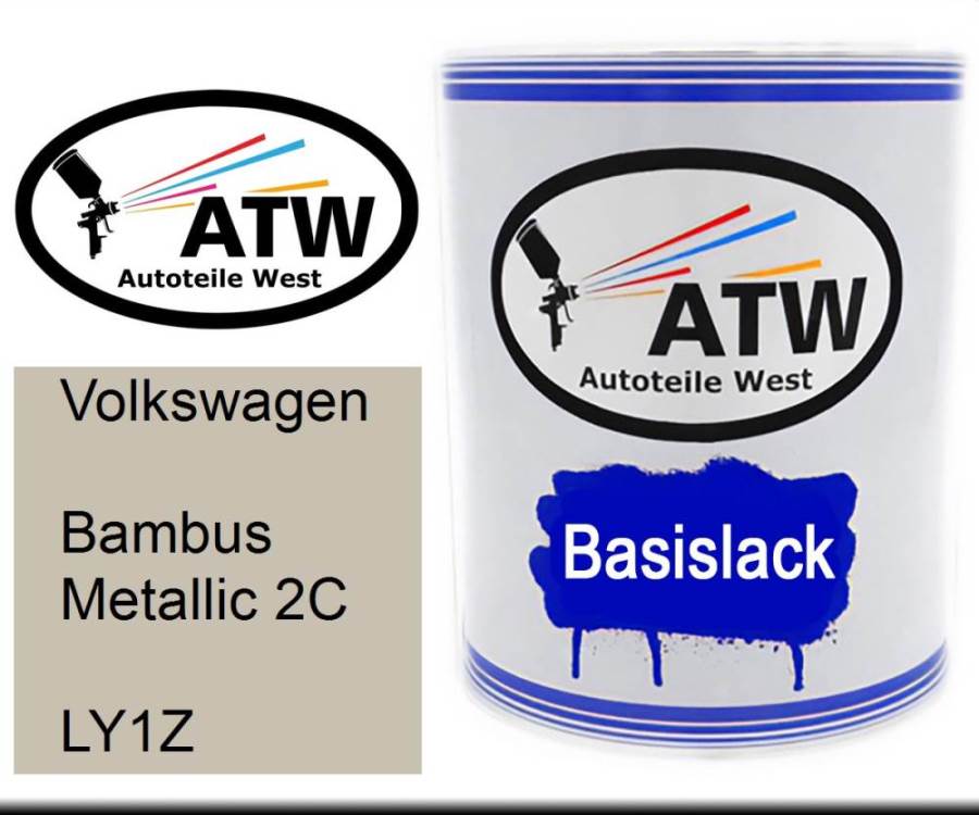 Volkswagen, Bambus Metallic 2C, LY1Z: 1L Lackdose, von ATW Autoteile West.